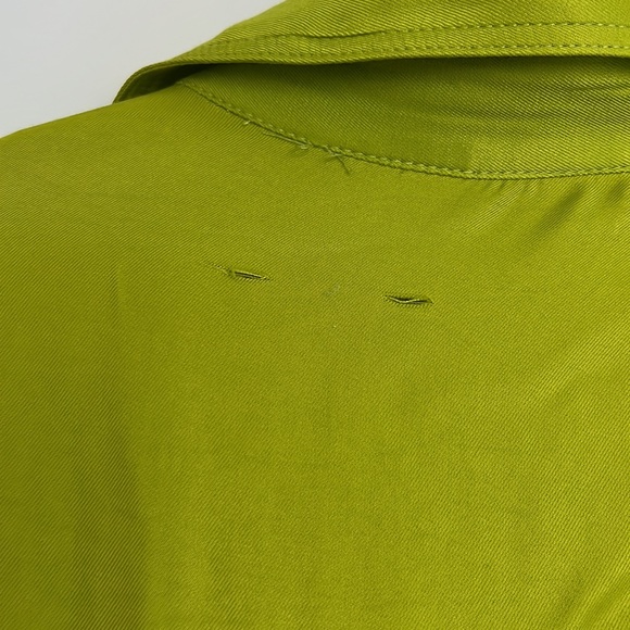 SOLD Lime Chartreuse Button up Over Shirt / Dress - Picture 6 of 8